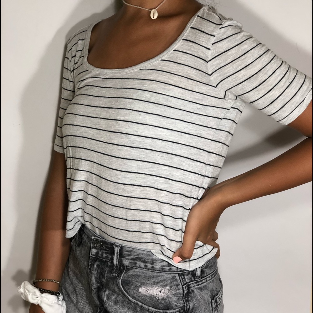 Madewell striped crop tee